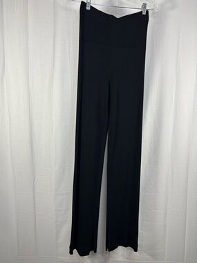 NWT MARIA MCMANUS Viscose Stretch Long Black Ribbed Pants Size M